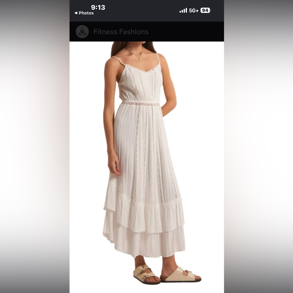 Z Supply White Maxi Dress with Lace Detail